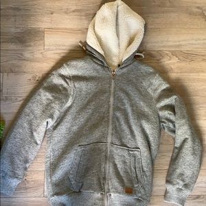 Buffalo David Bitton Grey Sherpa Zip Up Hoodie